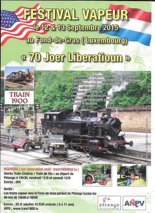 Luxembourg / Fond-de-Gras : trains à vapeur